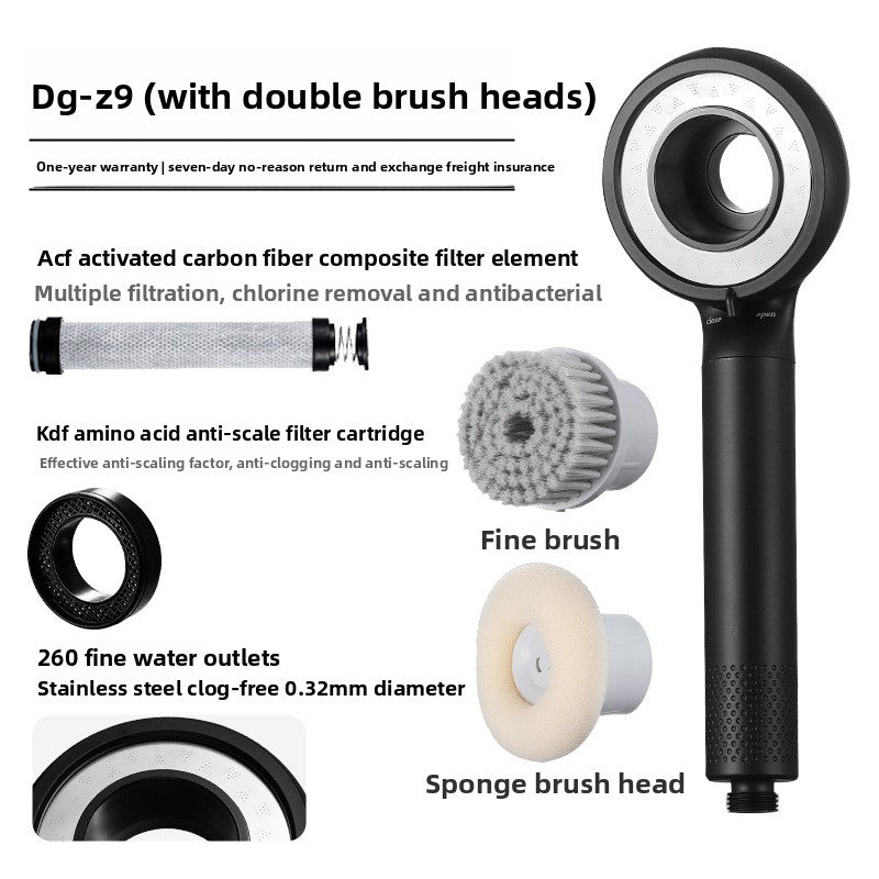 Handheld Shower Head with KDF Filter and Pressure Boost