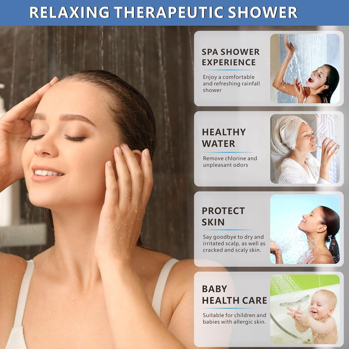 Rafiva Filtered High-Pressure Shower Head