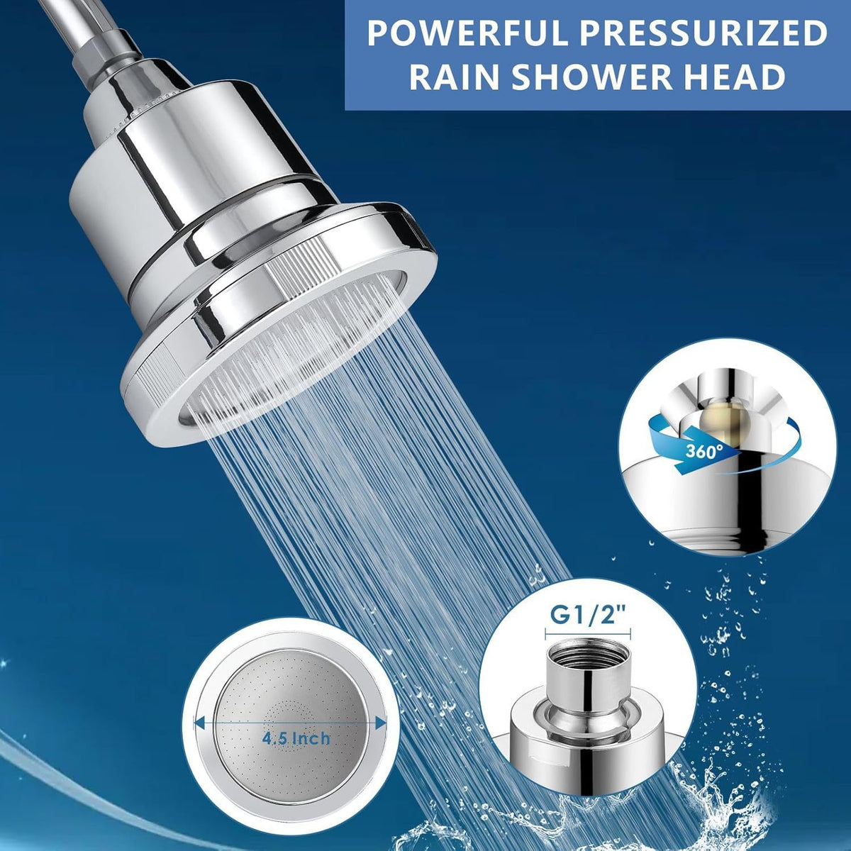 Rafiva Filtered High-Pressure Shower Head