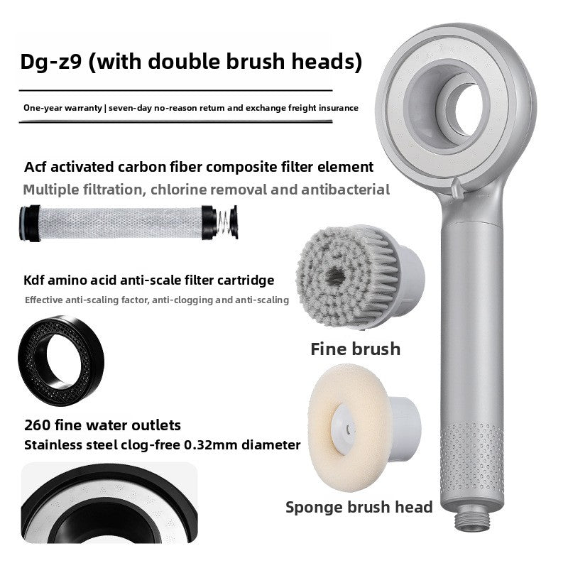 Handheld Shower Head with KDF Filter and Pressure Boost